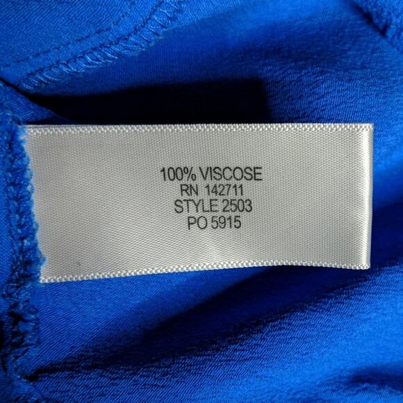 Eloquii Sleeveless Top Cobalt Blue Keyhole Closure Tie Waist 24 - Picture 7 of 8